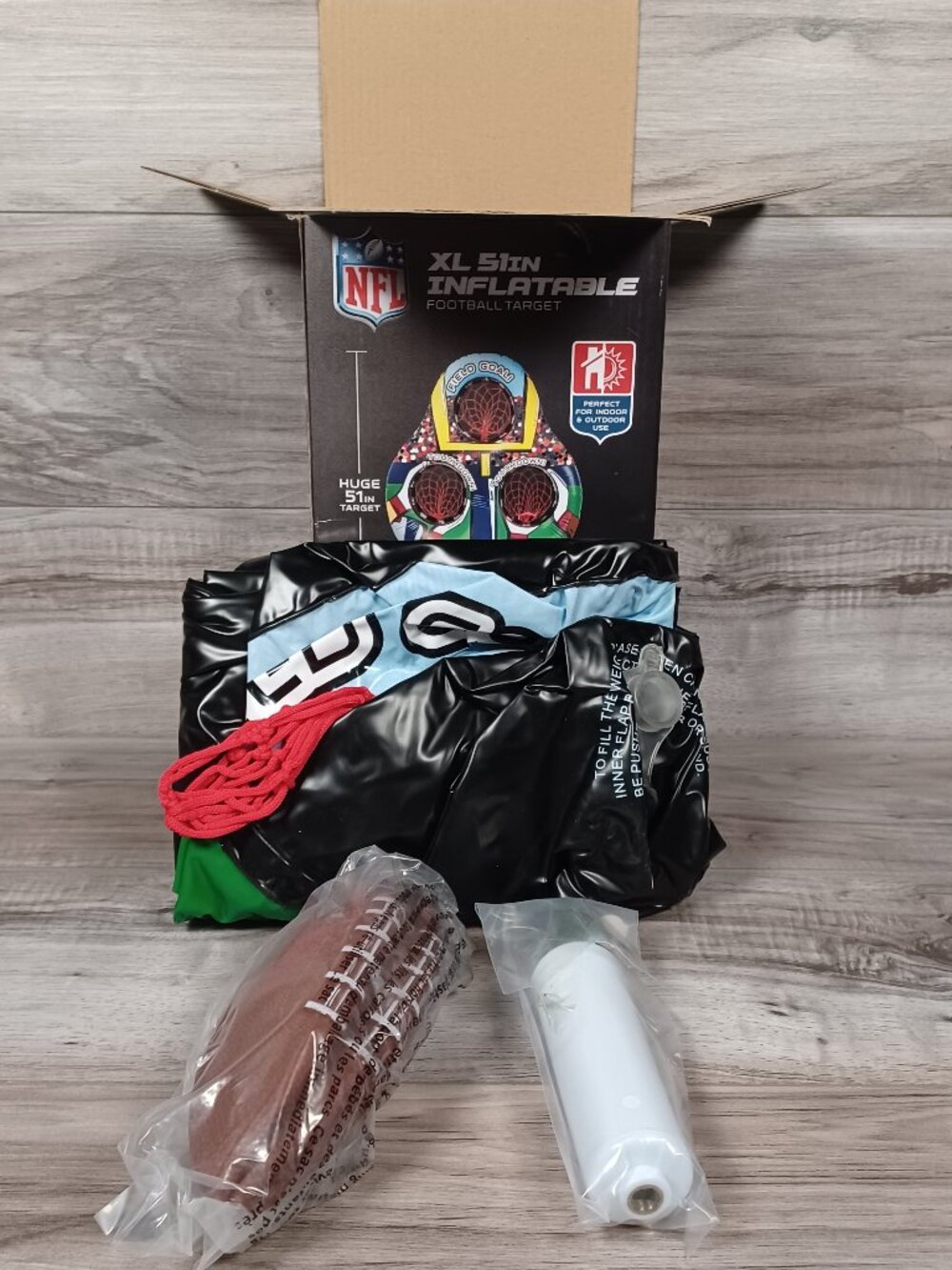 New Open Box Franklin Sports XL 51 inch NFL 3 Hole Inflatable Football Target